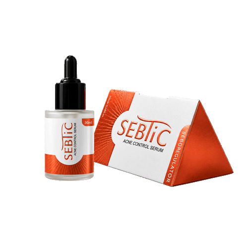 Sebtic acne control serum bottle animation